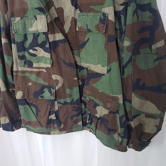 Army combat field jacket green camouflage vintage authentic Edgar Industries med - Picture 3 of 8